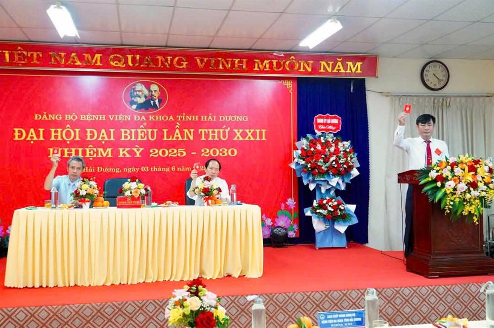 Đảng bộ Bệnh viện Đa khoa tỉnh Hải Dương tổ chức thành công Đại hội lần thứ XXII, nhiệm kỳ 2025–2030